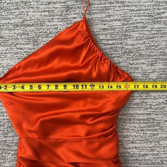 The Sei Silk ONE SHOULDER RUCHED MINI
DRESS- Orange Size 2 Revolve - Picture 9 of 15